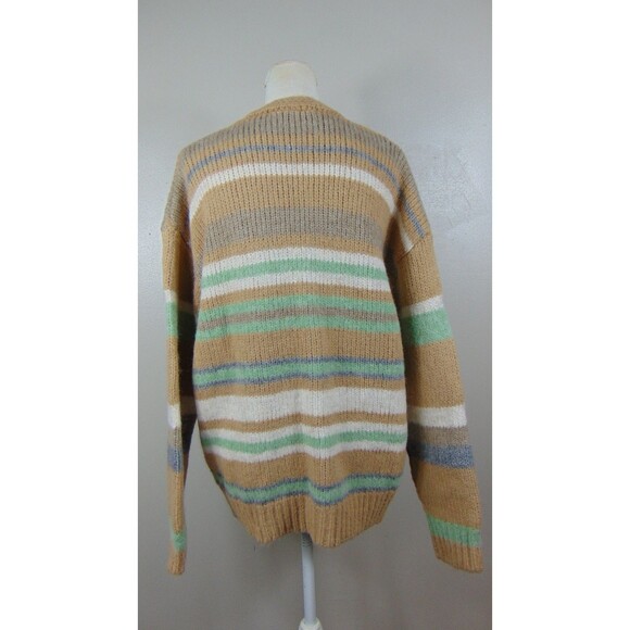 New Altar'd State Striped Eyelash Fuzzy Knit Cardigan Sweater Women's Size Small - Picture 5 of 9